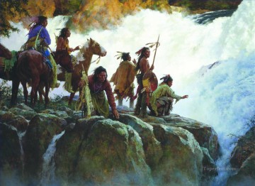 Indios americanos Painting - La fuerza de la naturaleza humilla a todos los hombres